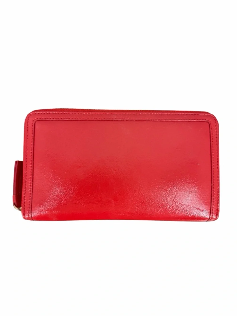 Halogen Zip-Around Leather Travel Clutch Wallet — Red/Fuchsia — VGC